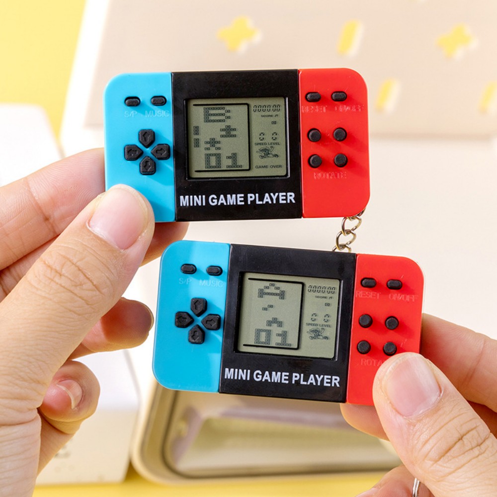 Gaming Console Keychain - Klassischer Tetris-Handheld-Spielkonsolen-Schlüsselanhänger, tragbares Retro-Nostalgie-Puzzlespielzeug für Männer