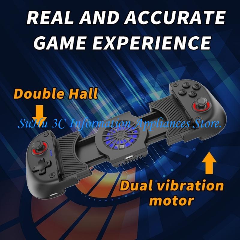 Gaming Console For Phone - Handy-Gamepad, Doppelvibrationsmotor, Hall-Effekt-Joystick, dehnbarer Controller