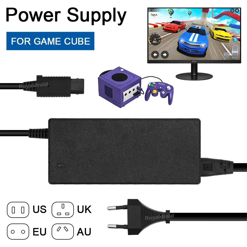 Gaming Console Buttons - EU/US/UK/AU-Stecker, Netzteil für GameCube-Videospielkonsole, Ladegerät für